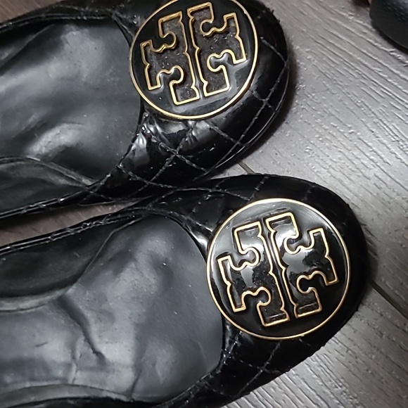 Tory Burch black patent leather ballet flats Size 7.5 - Picture 4 of 5
